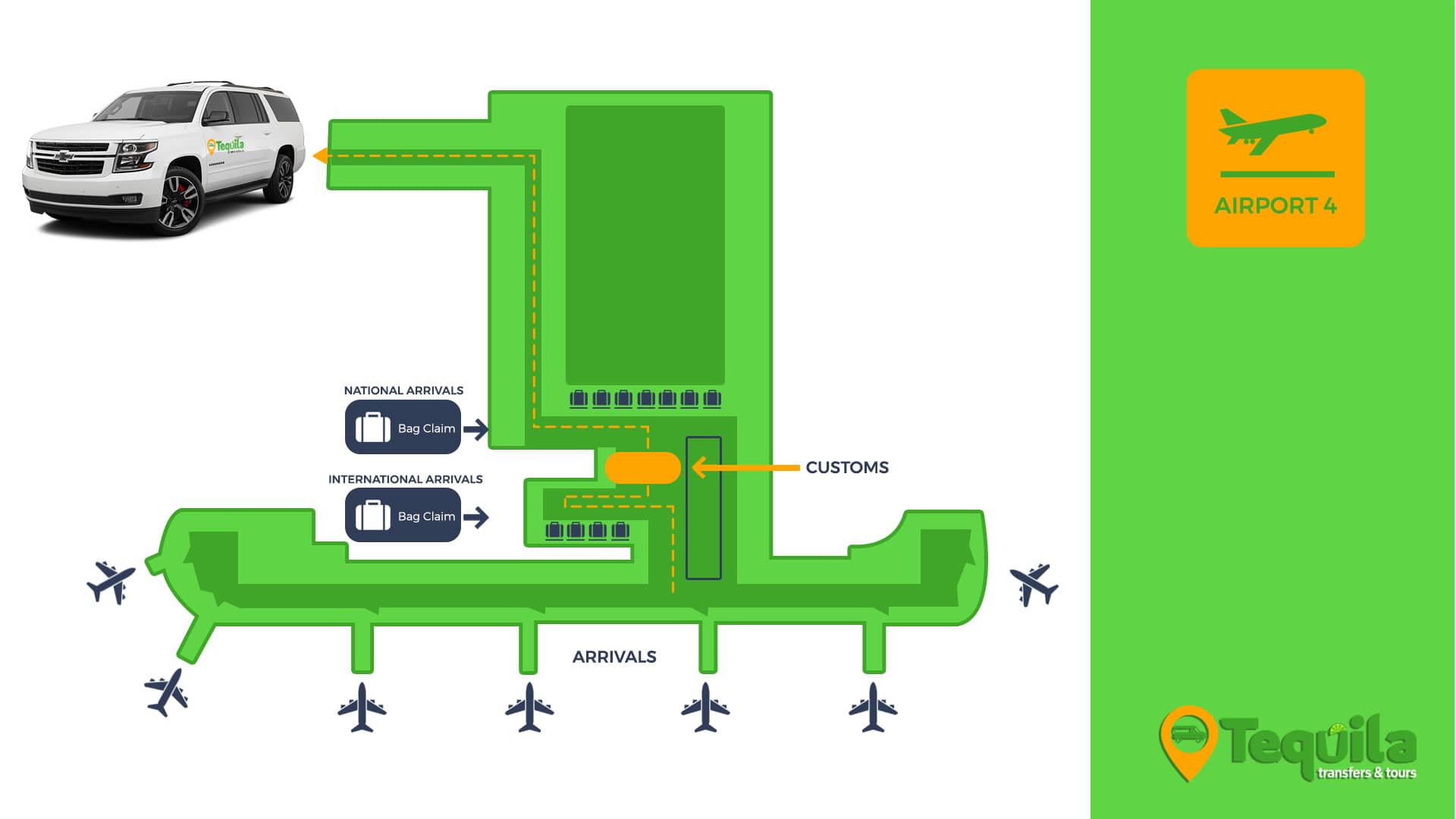 Terminal 4 Map Tequila Transfers